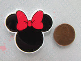 Second view of the Black Mouse Head with a Red Bow Needle Minder