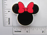 Third view of the Black Mouse Head with a Red Bow Needle Minder