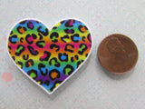 Second view of the Animal Print Rainbow Heart Needle Minder