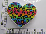 Fourth view of the Animal Print Rainbow Heart Needle Minder