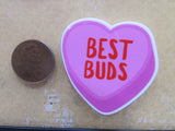 Second view of the Best Buds Conversation Heart Needle Minder