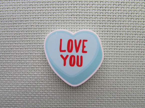 First view of the Love You Conversation Heart Needle Minder