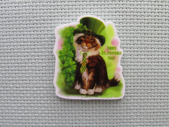 First view of the St Patrick's Day Tabby Cat Needle Minder