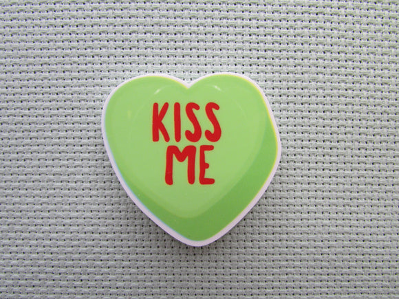 First view of the Kiss Me Conversation Heart Needle Minder