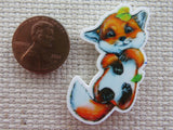 Second view of Playful Fox on her Back Needle Minder