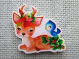 First view of the Cute Deer with a Blue Bird Needle Minder