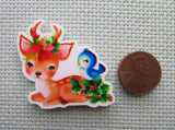 Second view of the Cute Deer with a Blue Bird Needle Minder