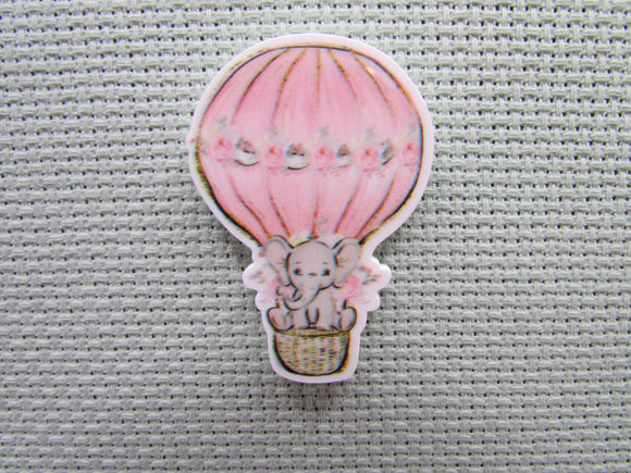 First view of the Elephant in a Pink Hot Air Balloon Needle Minder