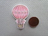 Second view of the Elephant in a Pink Hot Air Balloon Needle Minder