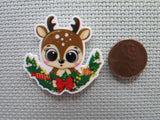 Second view of the Adorable Christmas Reindeer Needle Minder