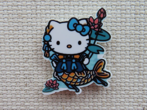 First view of Cute White Kitty Mermaid Needle Minder.