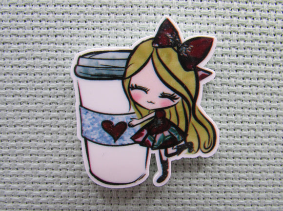 First view of the A Girl Who Loves Her Coffee Needle Minder