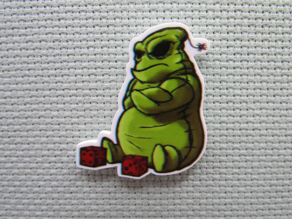 First view of the Pouting Oogie Boogie Needle Minder