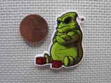 Second view of the Pouting Oogie Boogie Needle Minder