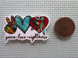 Second view of the Peace Love Nightmare Needle Minder