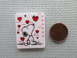 Second view of the Snoopy Love Needle Minder