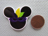 Second view of the Mardi Gras Mouse Head Needle Minder