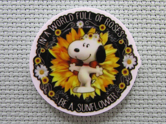 First view of the Snoopy Sunflowers Needle Minder