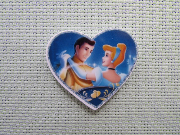 First view of the Cinderella and her Prince Dancing in a Heart Needle Minder