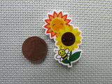 Second view of the Cute Bee with Smiling Sunflowers Needle Minder
