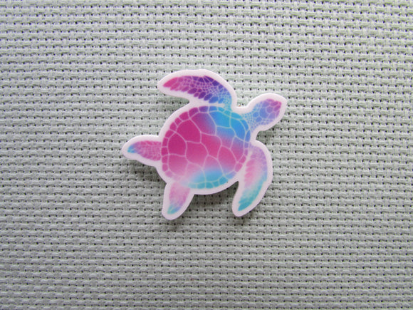 First view of the Pink and Blue Turtle Needle Minder