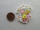 Second view of the Pooh Bear and Friends Under an Umbrella Needle Minder