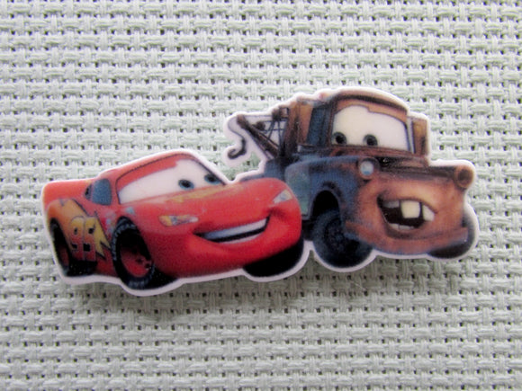 First view of the Lightening McQueen and his Best Bud Mater Needle Minder