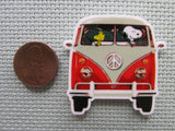 Second view of the Snoopy and Woodstock in a Red VW Bus Needle Minder