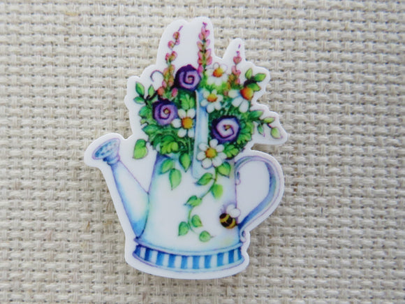 First view of Watering Can with a Floral Arrangement Needle Minder.