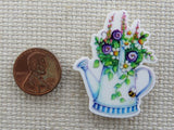 Second view of Watering Can with a Floral Arrangement Needle Minder.