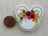 Second view of Floral Mouse Ears Needle Minder.