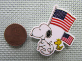 Second view of the American Flag Bearing Snoopy and Woodstock Needle Minder