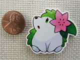 Second view of Green Hedgehog Needle Minder