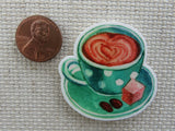 Second view of Green Mug of Coffee Needle Minder.