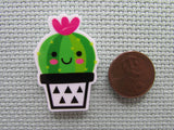 Second view of the Cute Little Potted Cactus Needle Minder