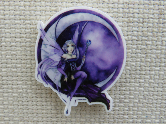 First view of Purple Fairy Lounging on the Moon Needle Minder.