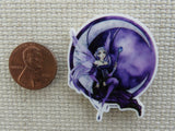 Second view of Purple Fairy Lounging on the Moon Needle Minder.