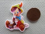 Second view of the puppet boy with black cat Watercolor Needle Minder