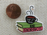 Second view of Cup of Tea and Books Needle Minder.