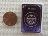 Second view of Purple Spell Book Needle Minder.