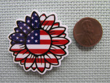 Second view of the Patriotic Sunflower Needle Minder