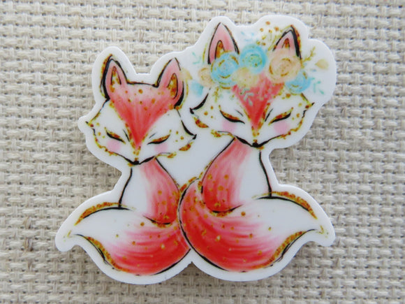 First view of A Pair of Foxy Foxes Needle Minder.