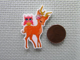 Second view of the Deer with an Owl Friend Needle Minder