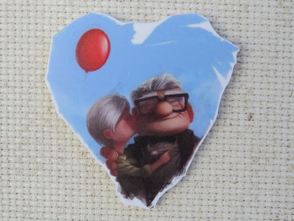 First view of Carl and Ellie in a Blue Heart Needle Minder.