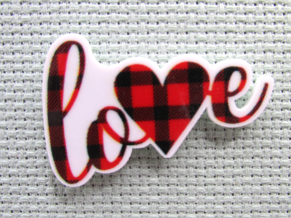 First view of the Red and Black Love Needle Minder