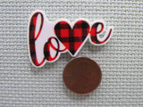 Second view of the Red and Black Love Needle Minder