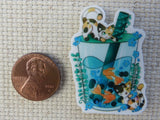 Second view of Blue Boba Cat and Mouse Drink Needle Minder.
