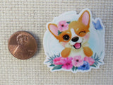 Second view of Flowery Corgi Needle Minder.