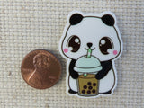 Second view of Panda Drinking a Boba Needle Minder.