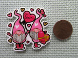 Second view of the A Pair of Valentines Gnomes Needle Minder